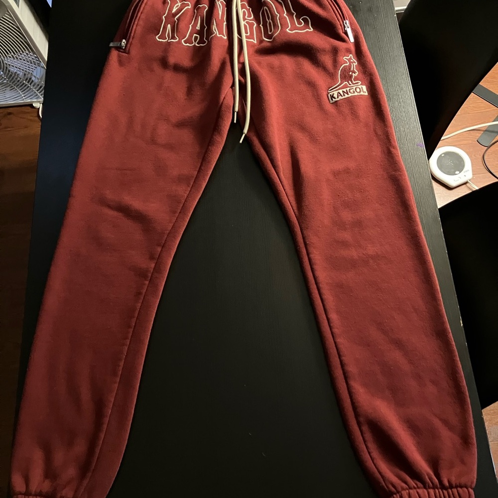Kangol Burgundy Joggers with Logo